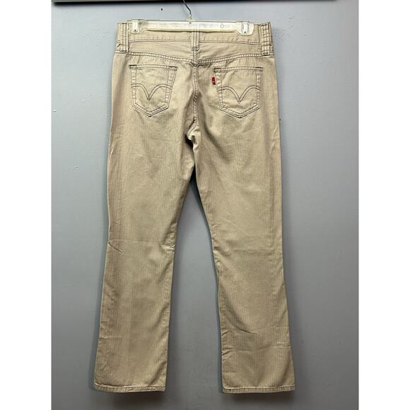 Levis Pants Tab Twills Womens 6M Mid Rise Jeans Tan Straight‎ Leg Patch Pockets - Picture 1 of 9